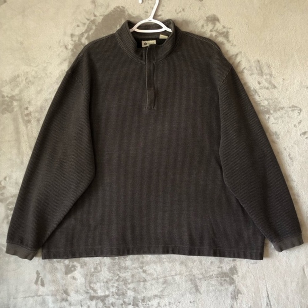 Quarter Zip Waffle Knit Sweater Plus‎ Size 3X Cozy Layer